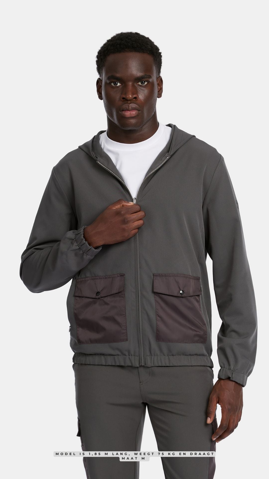 MONO HOODED VEST - GREY