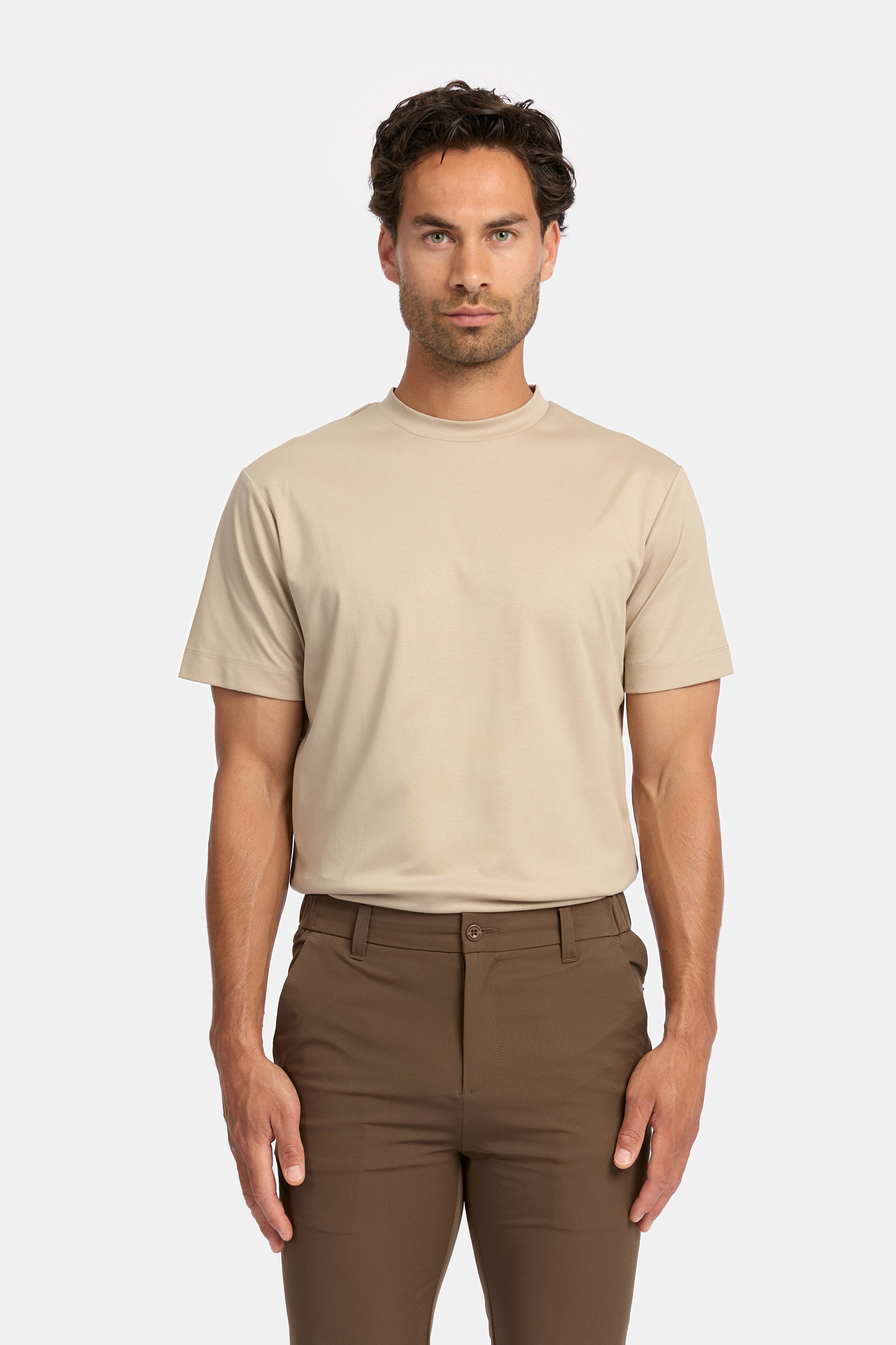 HG MERCERISED COTTON T-SHIRT - DESERT TAUPE