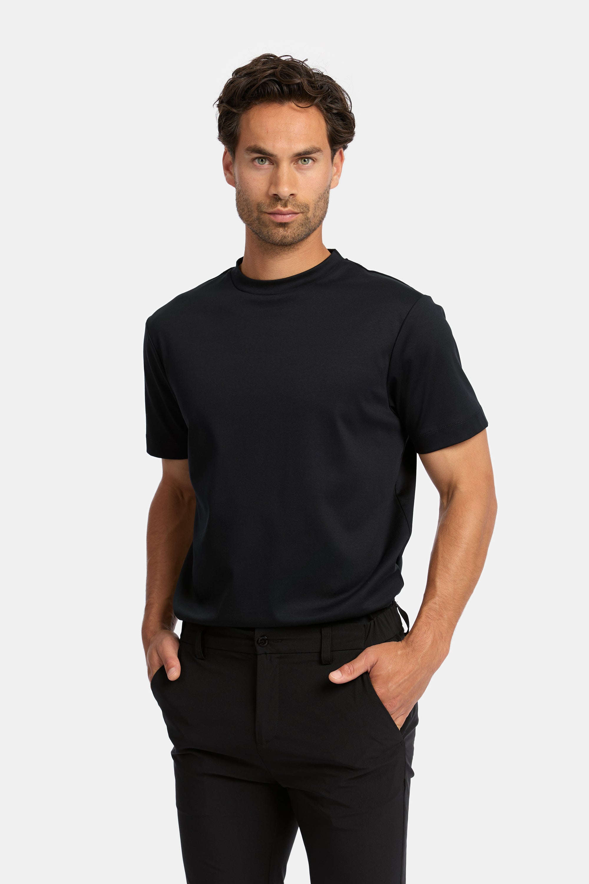 HG MERCERISED COTTON T-SHIRT BLACK