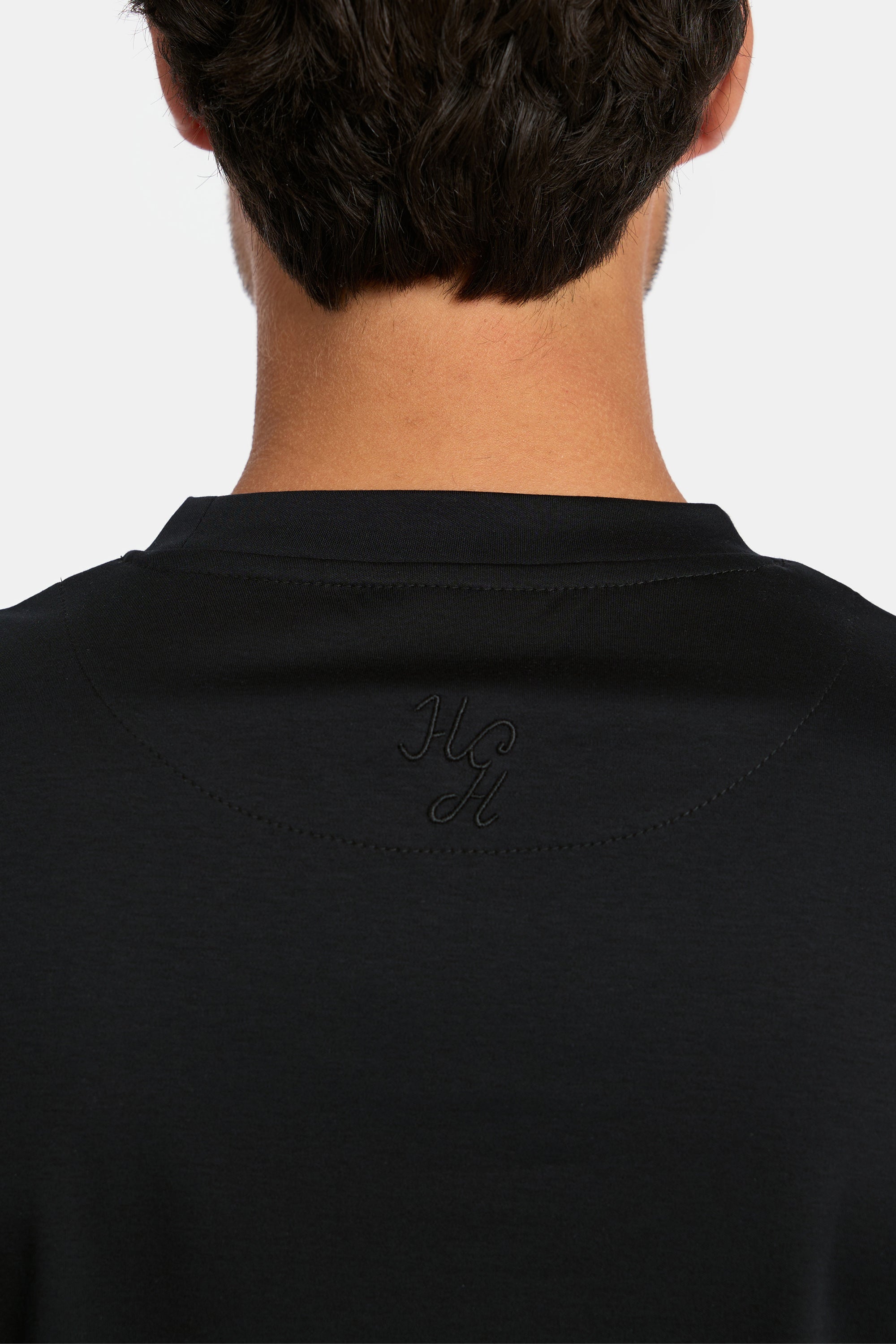 HG MERCERISED COTTON T-SHIRT BLACK