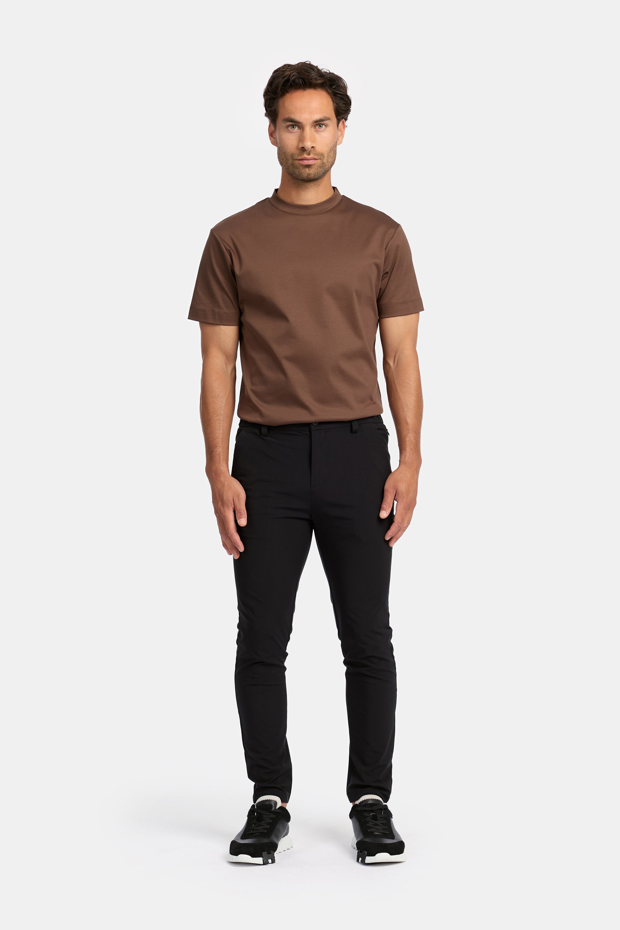 HG MERCERISED COTTON T-SHIRT BROWN