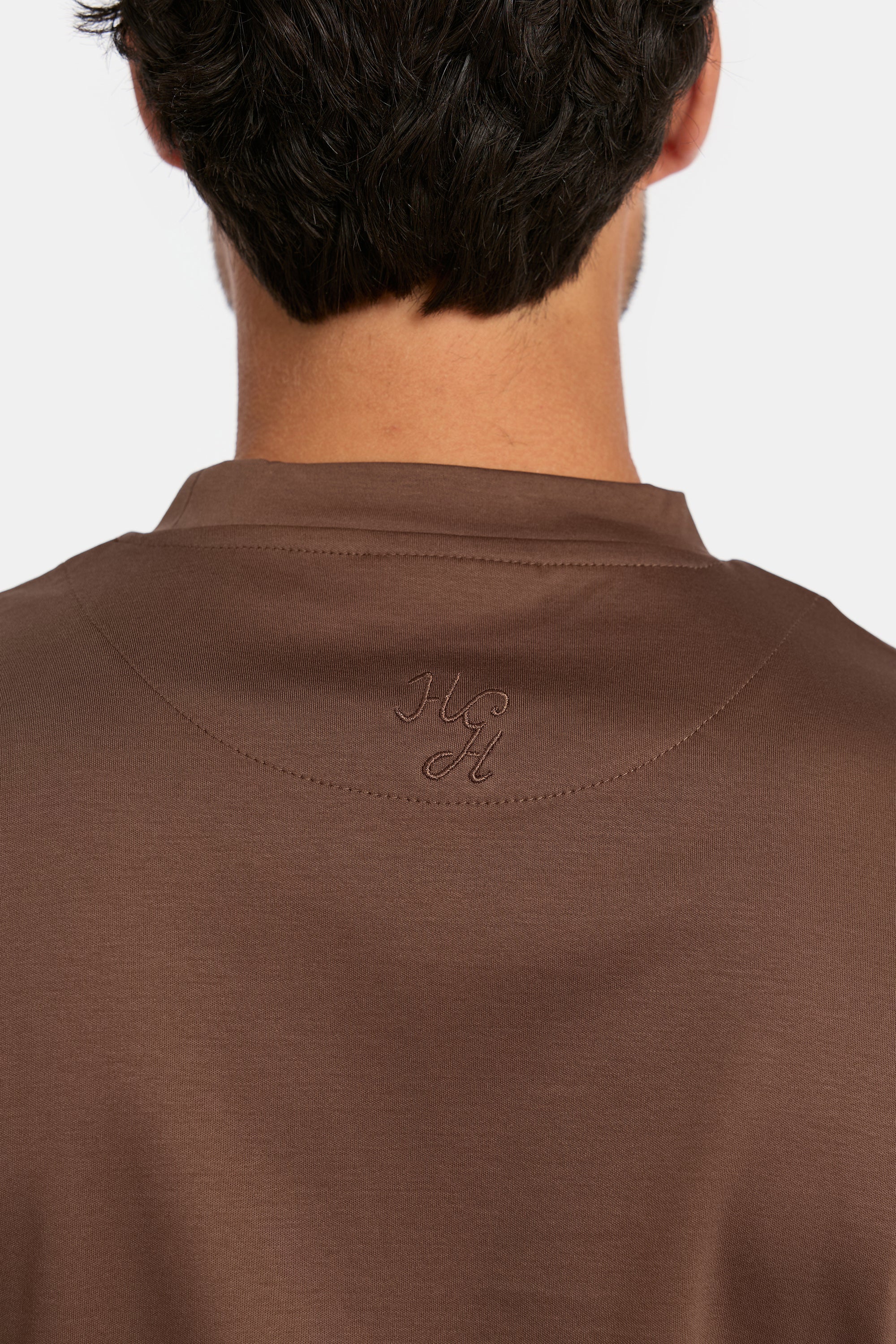HG MERCERISED COTTON T-SHIRT BROWN