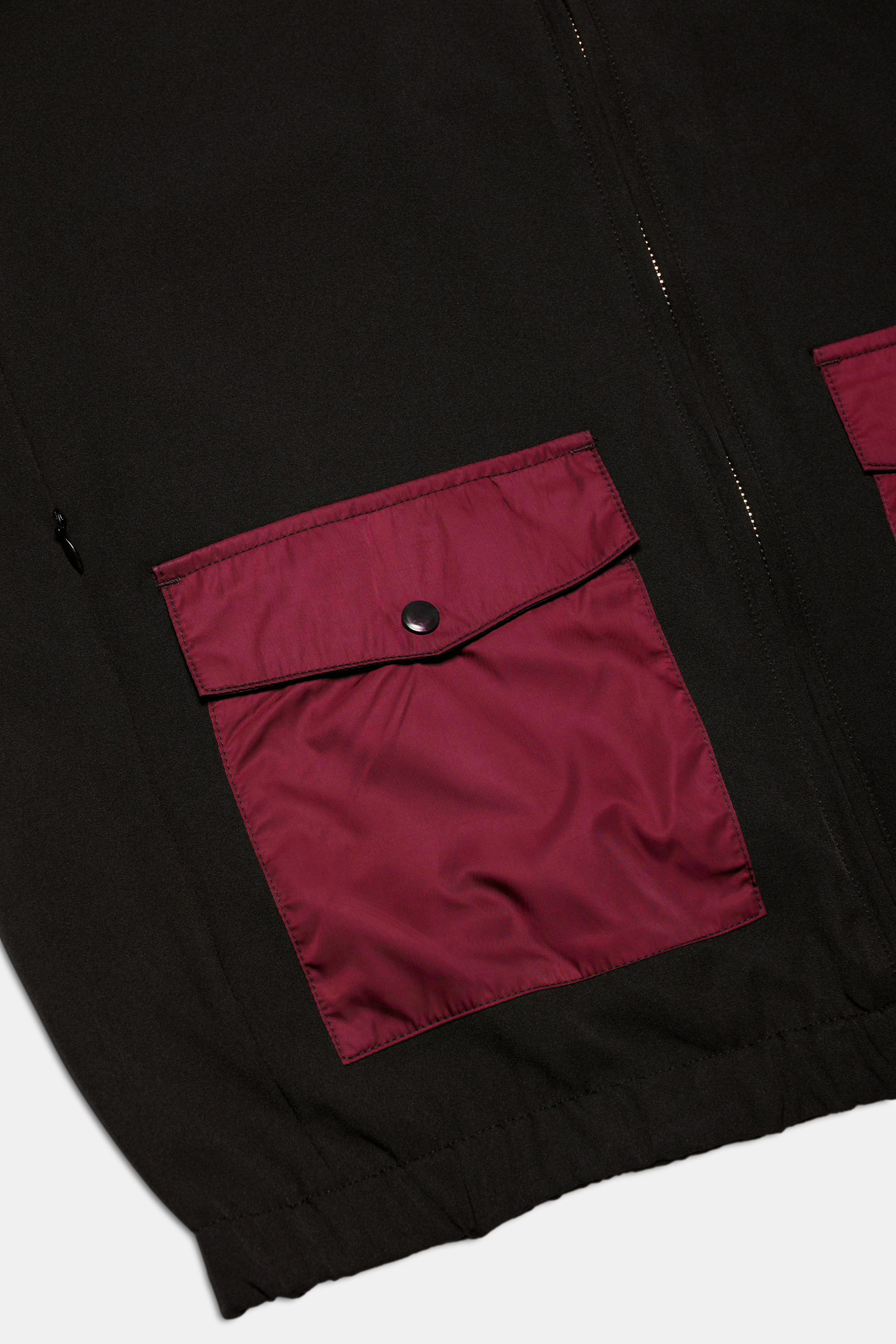 MONO HOODED VEST - BLACK/BORDEAUX
