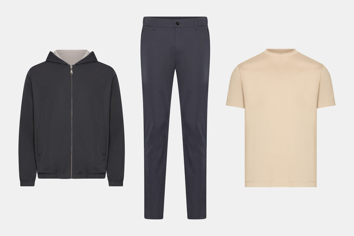 The Anthracite Edit - the three pieces laid out - HARK & GRAAF