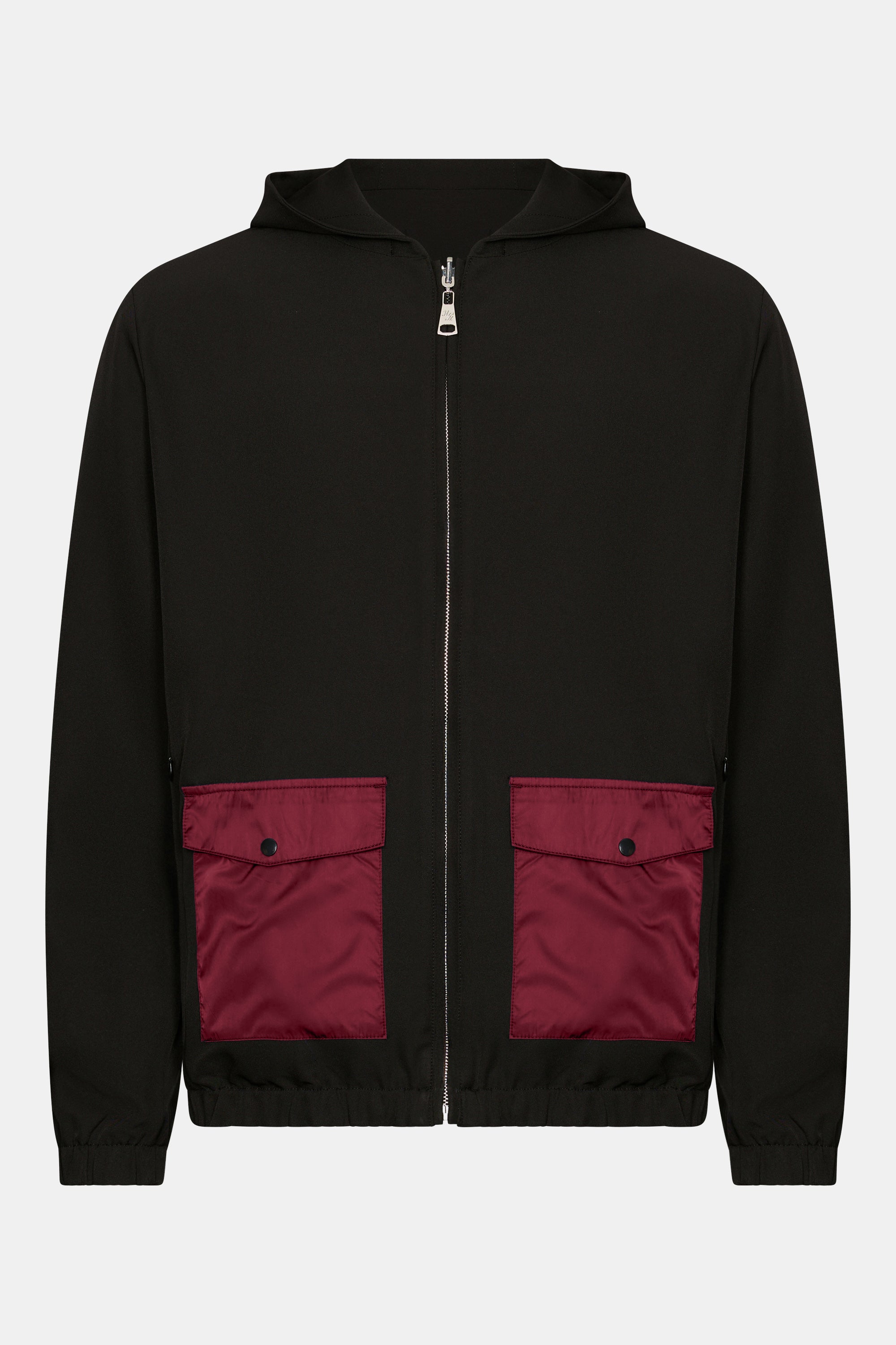 MONO HOODED VEST - BLACK/BORDEAUX
